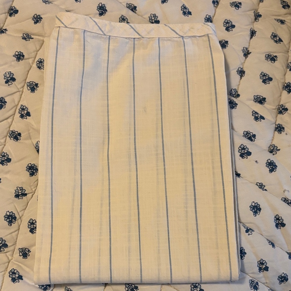 Ralph Lauren Cream and Blue Stripe Standard Pillowcases